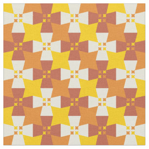 Autumn yellow and orange pattern with stars fabric