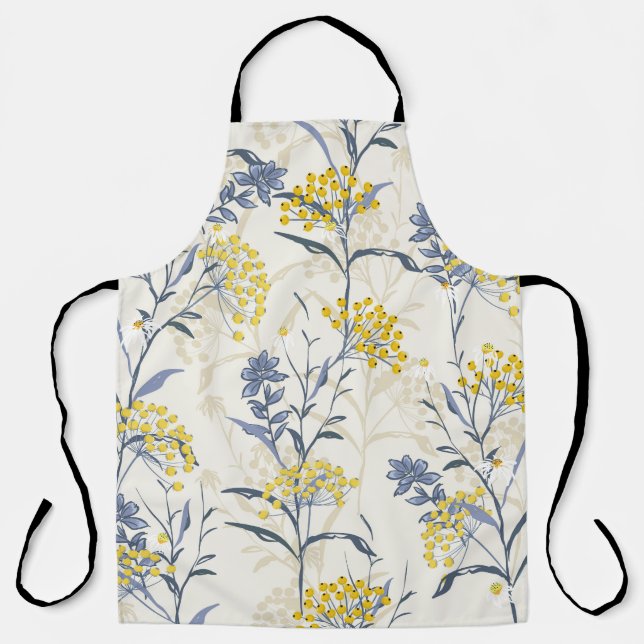 Autumn yellow berries leaves, colourful seamless. apron (Front)