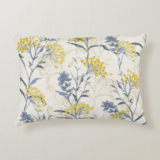 Autumn yellow berries leaves, colourful seamless. decorative cushion