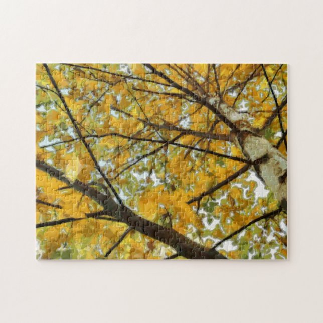 Autumn Yellow Birch Tree Photo Puzzle (Horizontal)