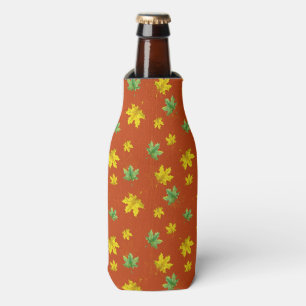 Autumn Yellow & Green Leaves Bottle Cooler