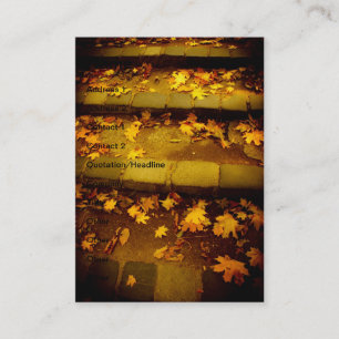 Autumn yellow leaves business card