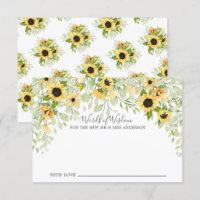 Autumn Yellow Sunflower Bride Words of Wisdom