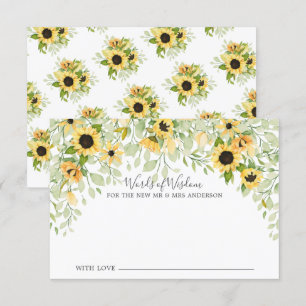 Autumn Yellow Sunflower Bride Words of Wisdom Invitation