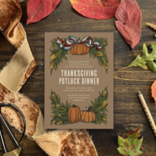Autumnal Americana Harvest Thanksgiving Invitation