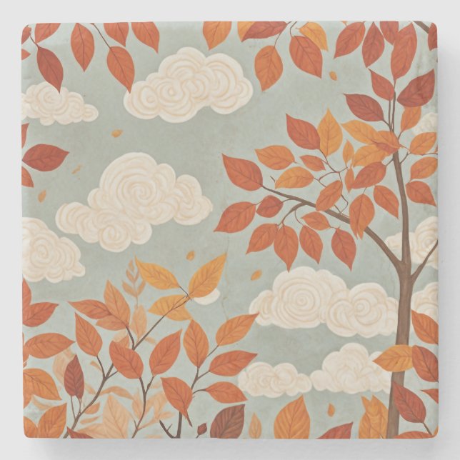 Autumnal Ascent Stone Coaster (Front)