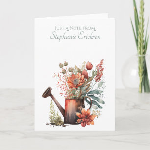 Autumnal Botanical Floral Teacher Thank You Note Card