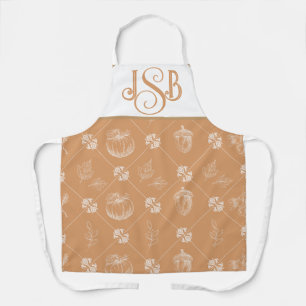 Autumnal Customisable Monogram Apron -Muted Orange