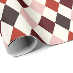 Autumnal Dark Academia Harlequin Argyle Pattern Wrapping Paper