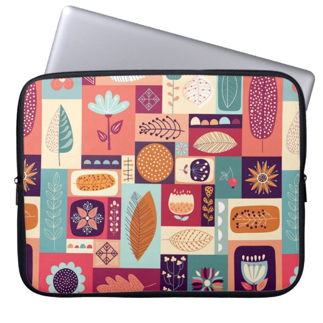 Autumnal decorative background laptop sleeve (Front)