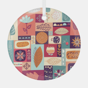 Autumnal Decorative Vintage Background Art Glass Tree Decoration