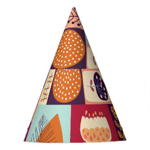 Autumnal Decorative Vintage Background Art Party Hat