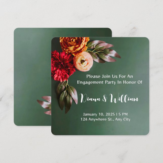 Autumnal Elegance Wedding Invitation (Front/Back)