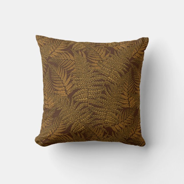 Autumnal fern on brown cushion (Front)