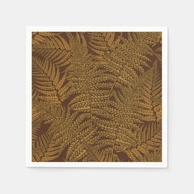 Autumnal fern on brown napkin (Front)