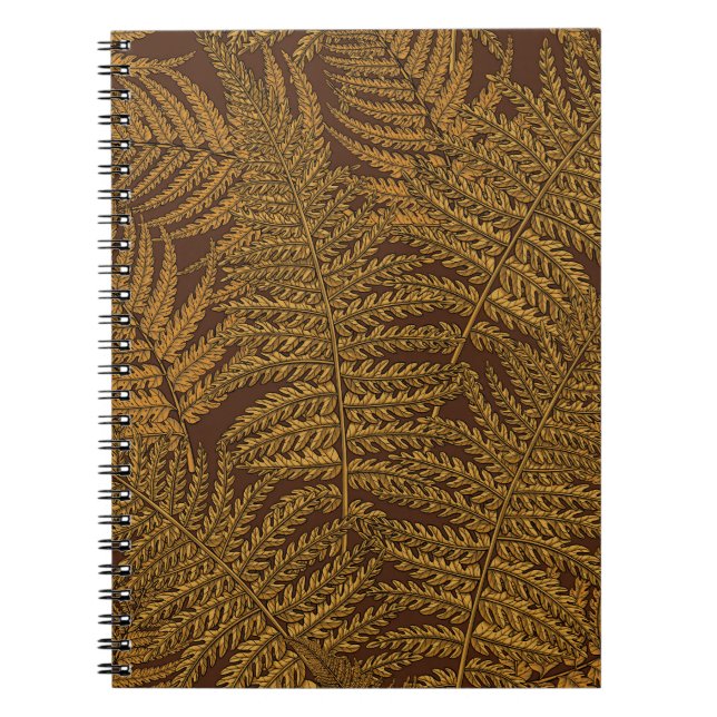 Autumnal fern on brown notebook (Front)
