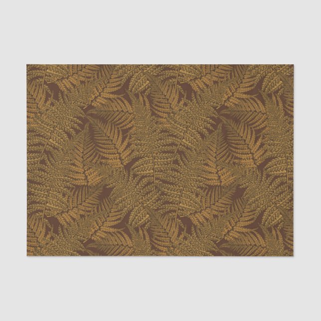 Autumnal fern on brown tissue paper (Front)