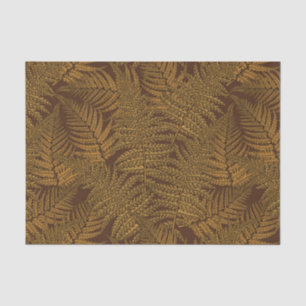 Autumnal fern on brown tissue paper
