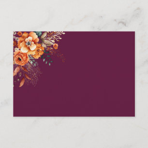 Autumnal floral elegant burgundy card