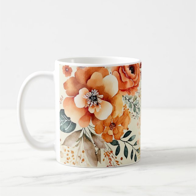 Autumnal foliage botanical coffee mug (Left)