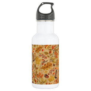 Autumnal forest on ochre 532 ml water bottle