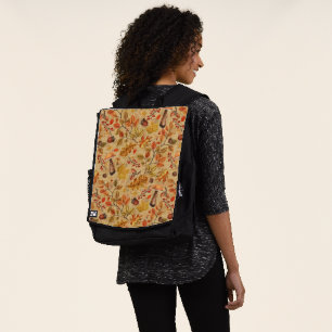 Autumnal forest on ochre backpack