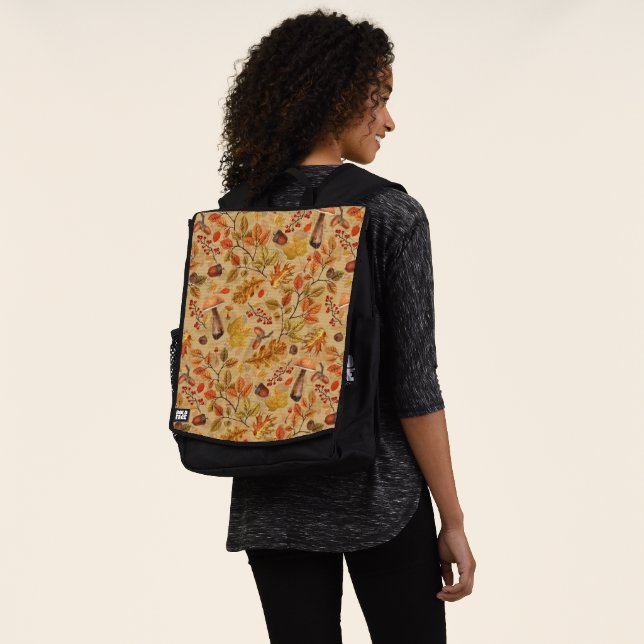 Autumnal forest on ochre backpack (Worn)