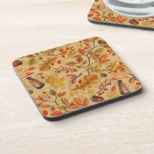Autumnal forest on ochre coaster
