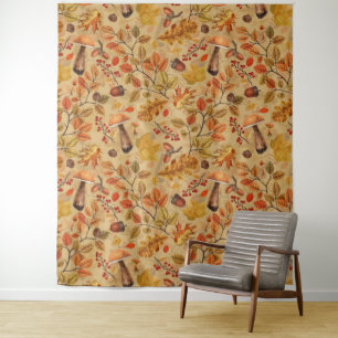 Autumnal forest on ochre tapestry