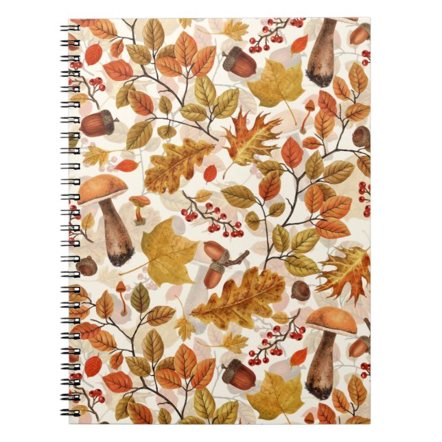 Autumnal forest on off white notebook (Front)