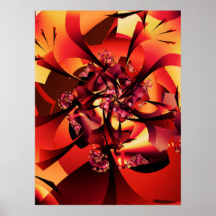 Autumnal Fractal Tree Poster