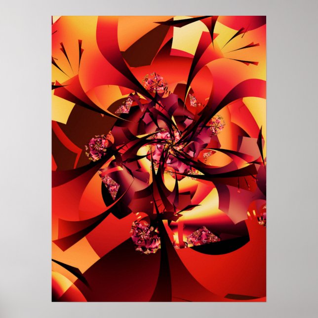 Autumnal Fractal Tree Poster (Front)