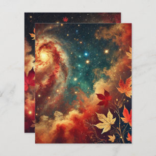 Autumnal Galaxy Nebula Shower Scrapbook Paper