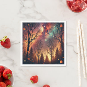 Autumnal Galaxy Twilight Forest Decoupage Napkins