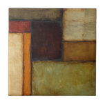 Autumnal Impressionist by Jennifer Goldberger Tile<br><div class="desc">Autumnal colours permeate this impressionist painting by Jennifer Goldberger. Red,  brown,  tan and dark orange populate the geometric panels that make up the background of this piece. Buy a copy today!</div>