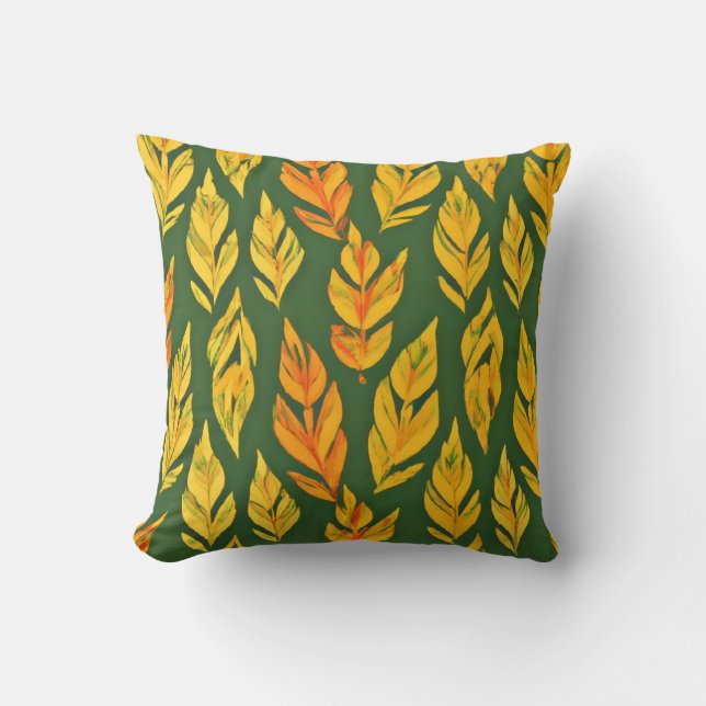 Autumnal Leaf Symphony Cushion (Front)