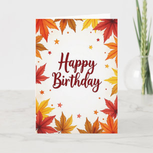 Autumnal Leaves Birthday Card