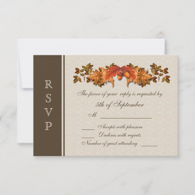 Autumnal leaves RSVP Card (Front)