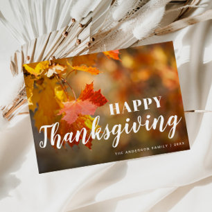 Autumnal leaves Thanksgiving Postcard