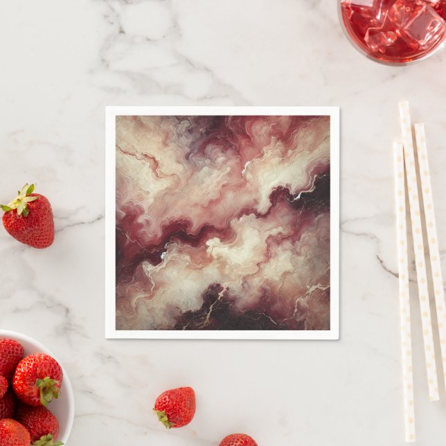 Autumnal Marble Harvest Wine Découpage Napkins (Insitu)