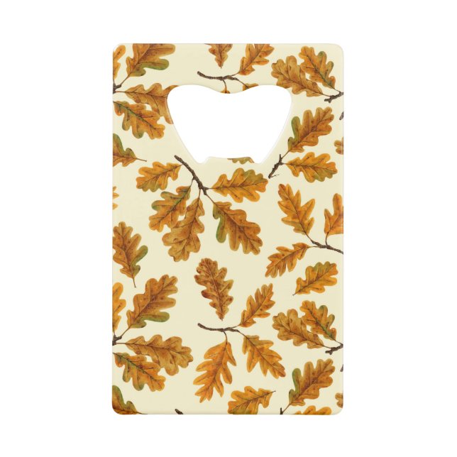 Autumnal oak leaves on off white (Front)