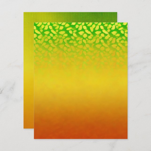 Autumnal Ombre Fading Leaves Scrapbook Paper (Front/Back)