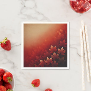 Autumnal Ombre Rusty Red Maple Decoupage Napkins