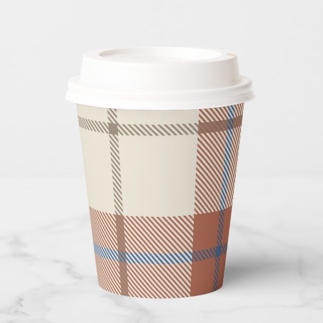 Autumnal Plaid Paper Cups (Front)