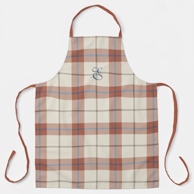 Autumnal Plaid Personalised Apron (Front)
