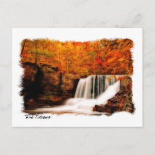 Autumnal Pocono Waterfall Postcard