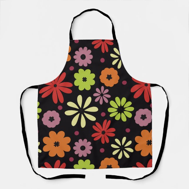 Autumnal Seamless Floral Pattern Apron (Front)
