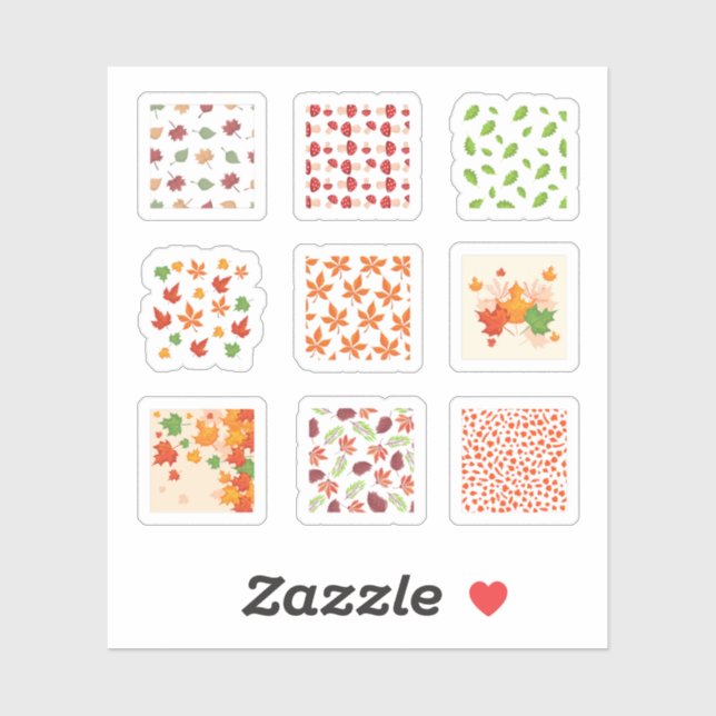 Autumnal Square Stickers (Sheet)