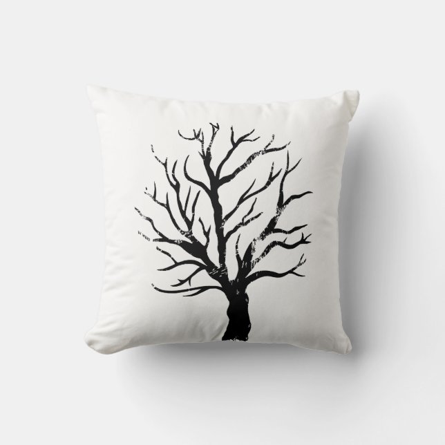 Autumnal Tree Lino Print  Cushion (Front)