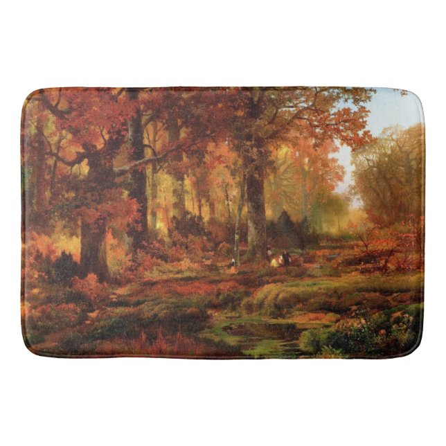 Autumnal Trees in Cresheim Glen (Philadelphia) Bath Mat (Front)